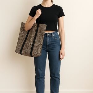 AMERICANA by Sharif leopard print tote